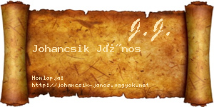 Johancsik János névjegykártya