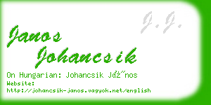 janos johancsik business card